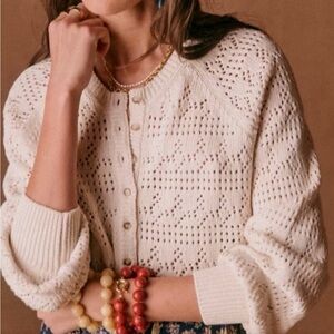 NWT Sezane Capucine Cream Cardigan